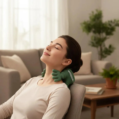 S - Masajeador de cuello con manos verde