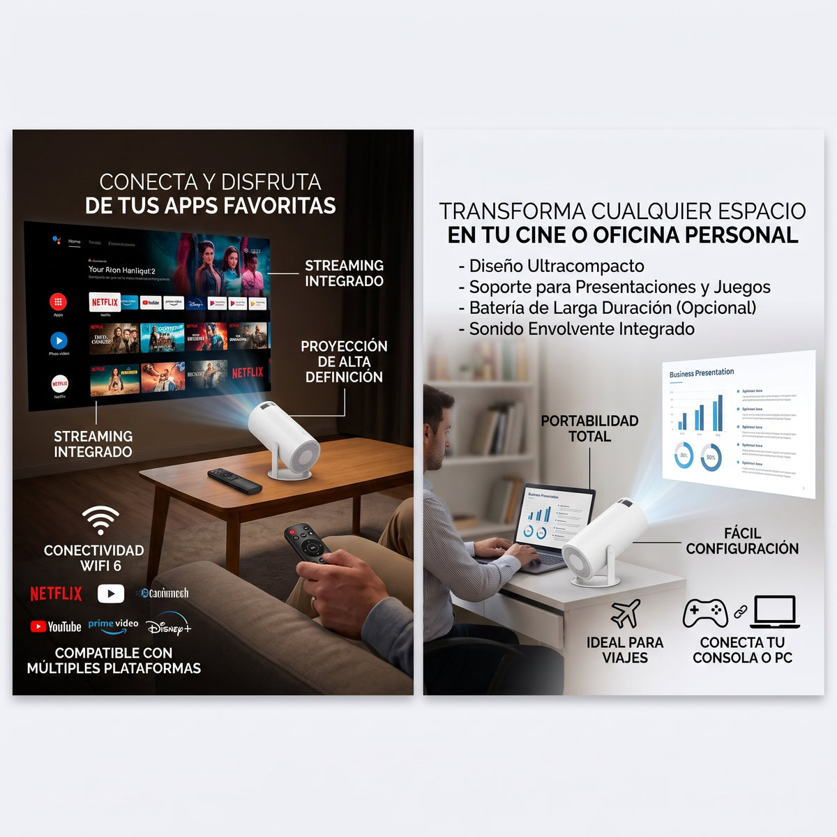Proyector Led HY300 Android TV